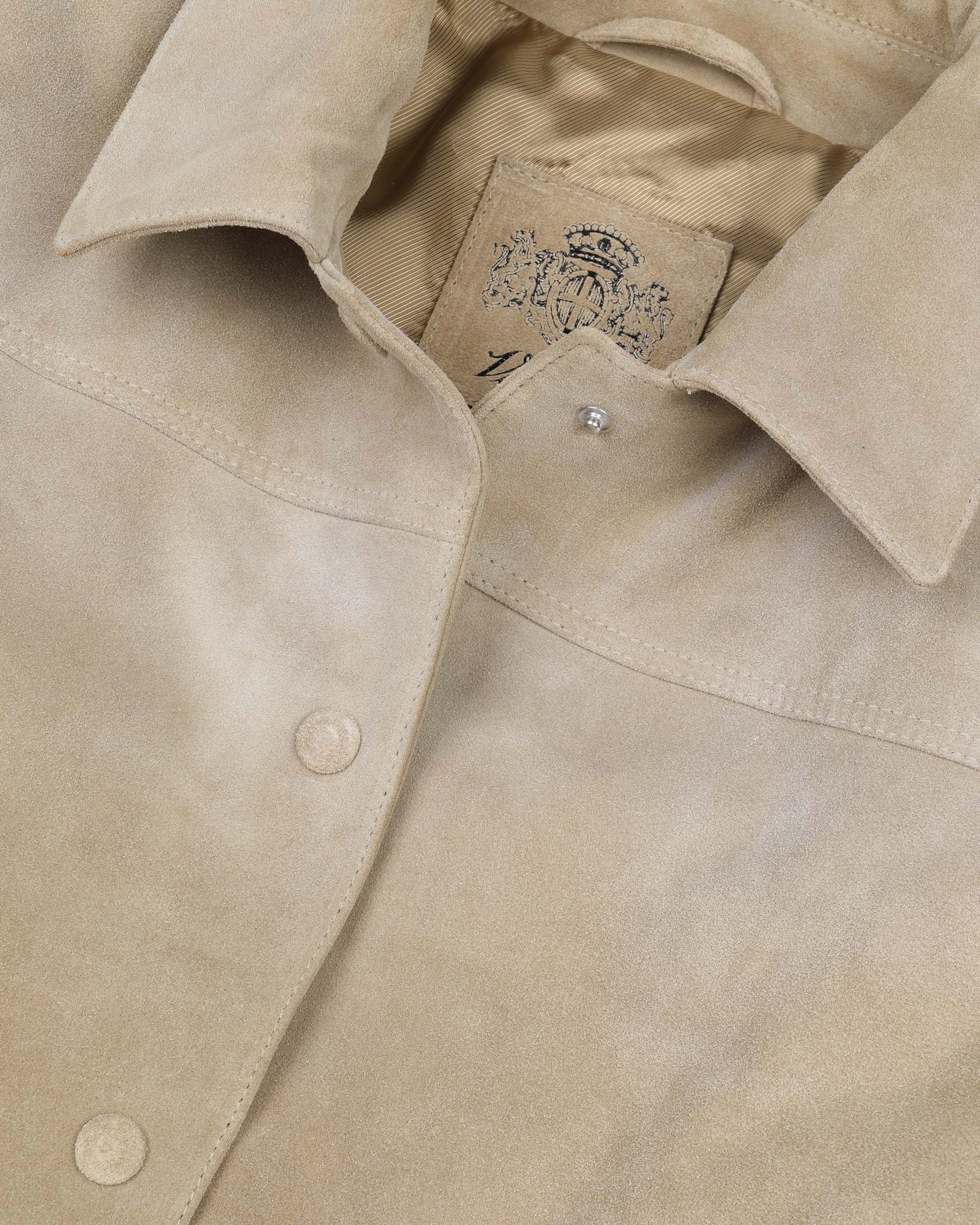 DONNA-WORK JACKET CROPPED CON BOTTONI IN CROSTA, FODERATA - Sabbia