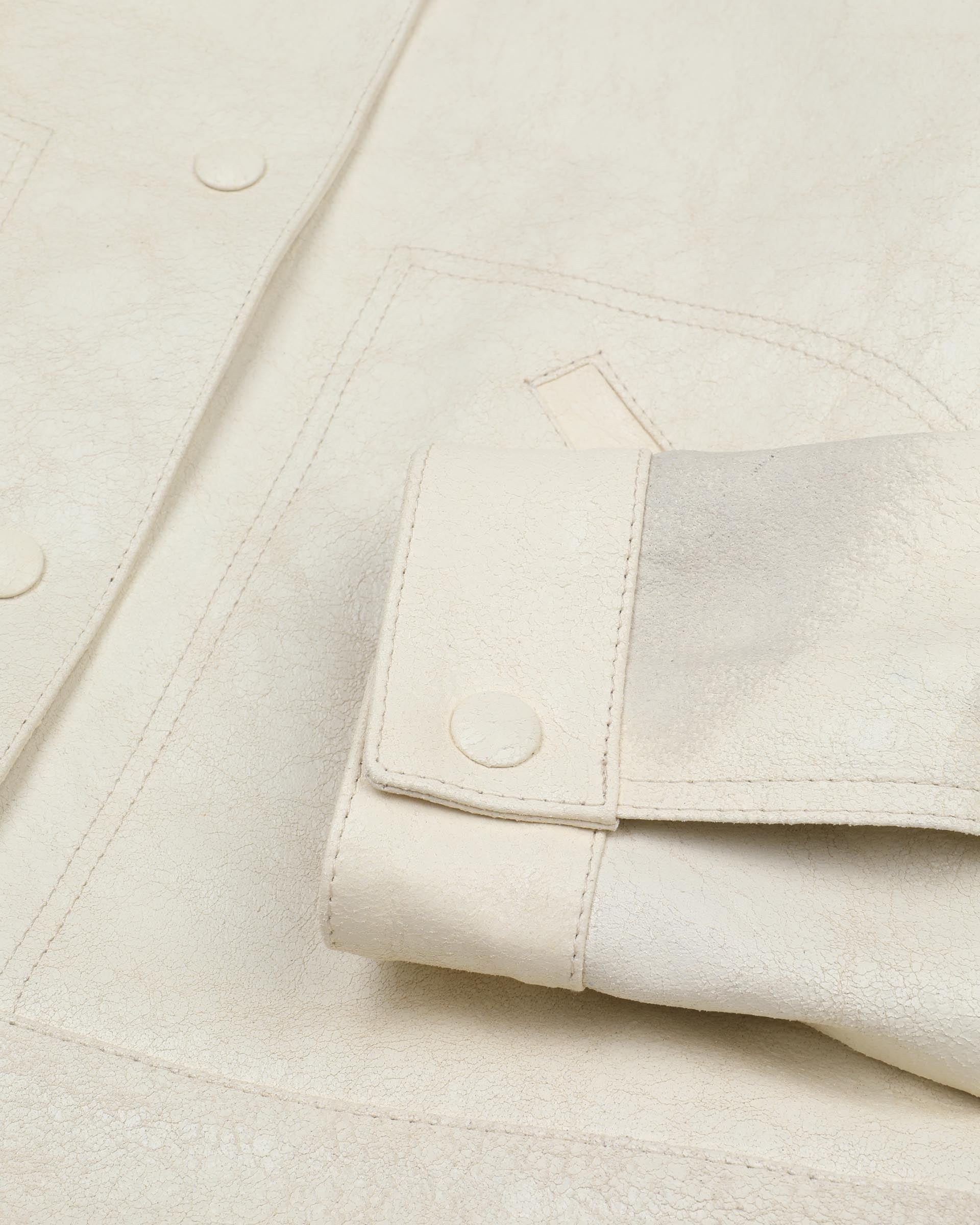 DONNA-WORK JACKET CROPPED CON BOTTONI IN NAPPA CRACK , FODERATA - Butter