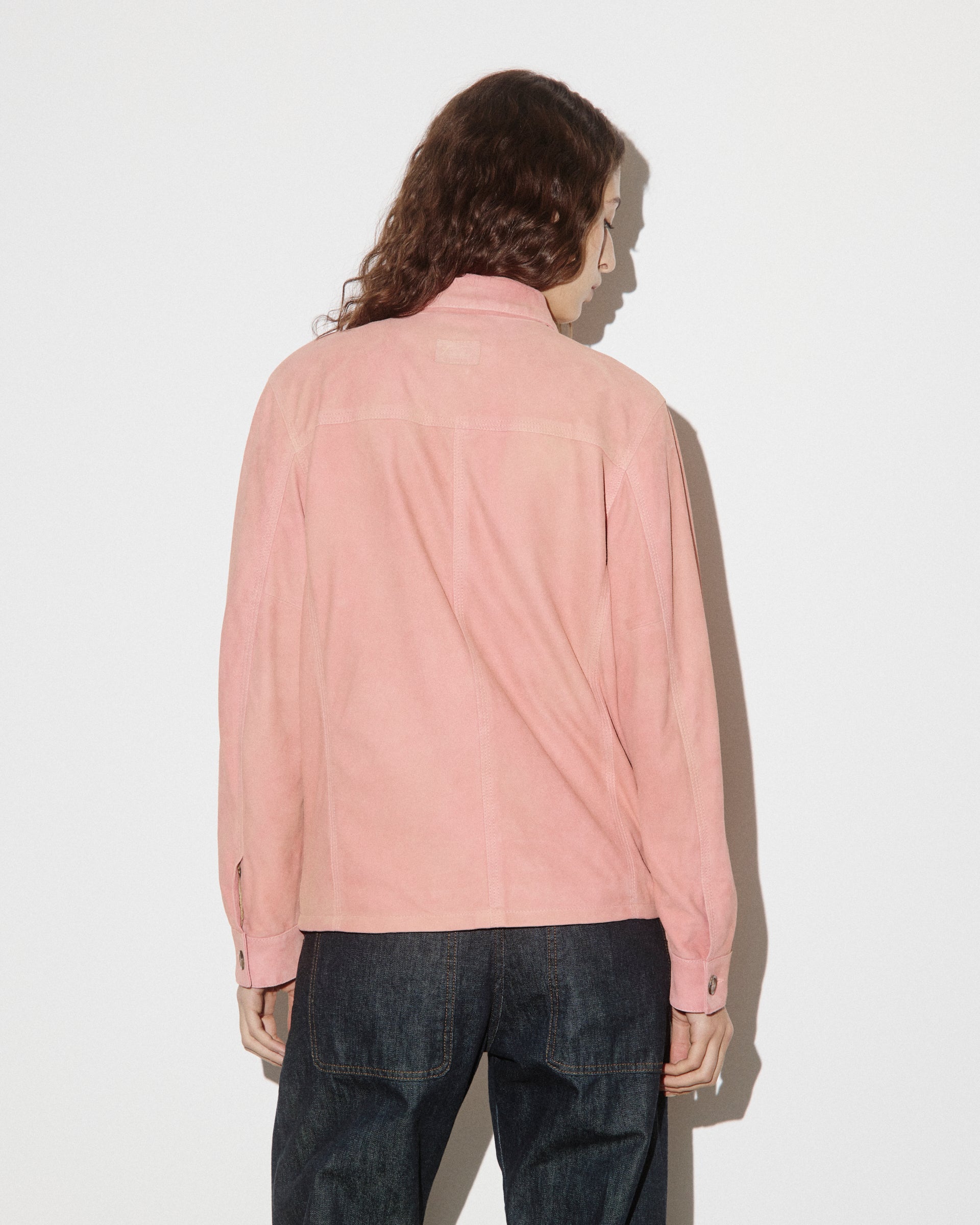 DONNA-BOXI WORK SHIRT CON BOTTONI IN LIGHT SUEDE SOLARIZZATO, FODERATO - Chili