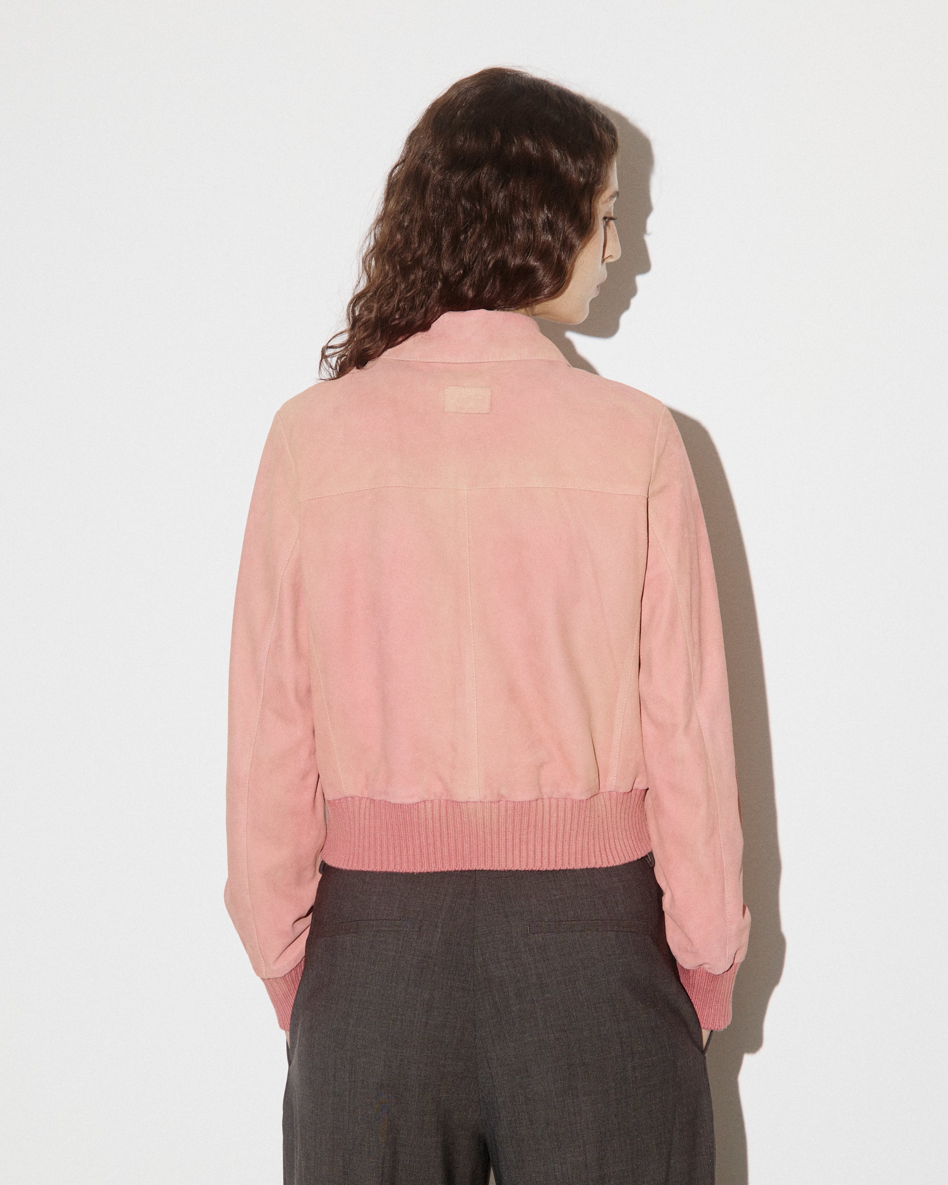 DONNA-VALSTARINO CROPPED CON BOTTONI IN LIGHT SUEDE SOLARIZZATO, BORDI FONDO E POLSI IN MAGLIA, FODERATO - Chili