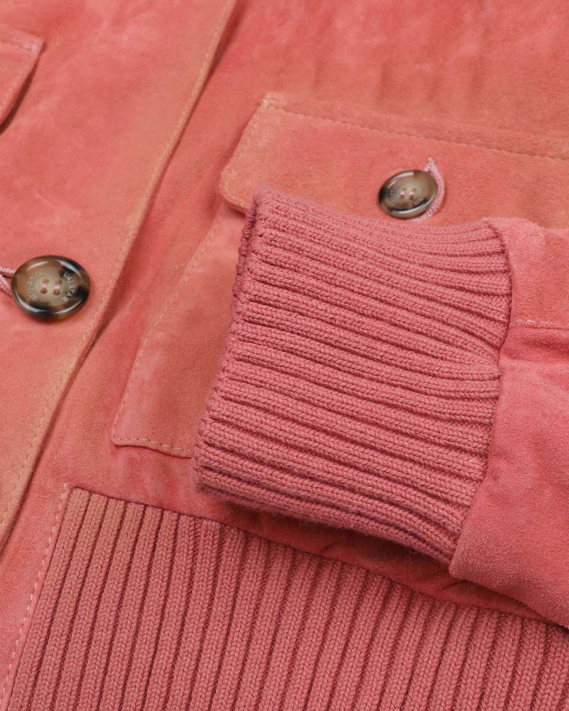 DONNA-VALSTARINO CROPPED CON BOTTONI IN LIGHT SUEDE SOLARIZZATO, BORDI FONDO E POLSI IN MAGLIA, FODERATO - Chili