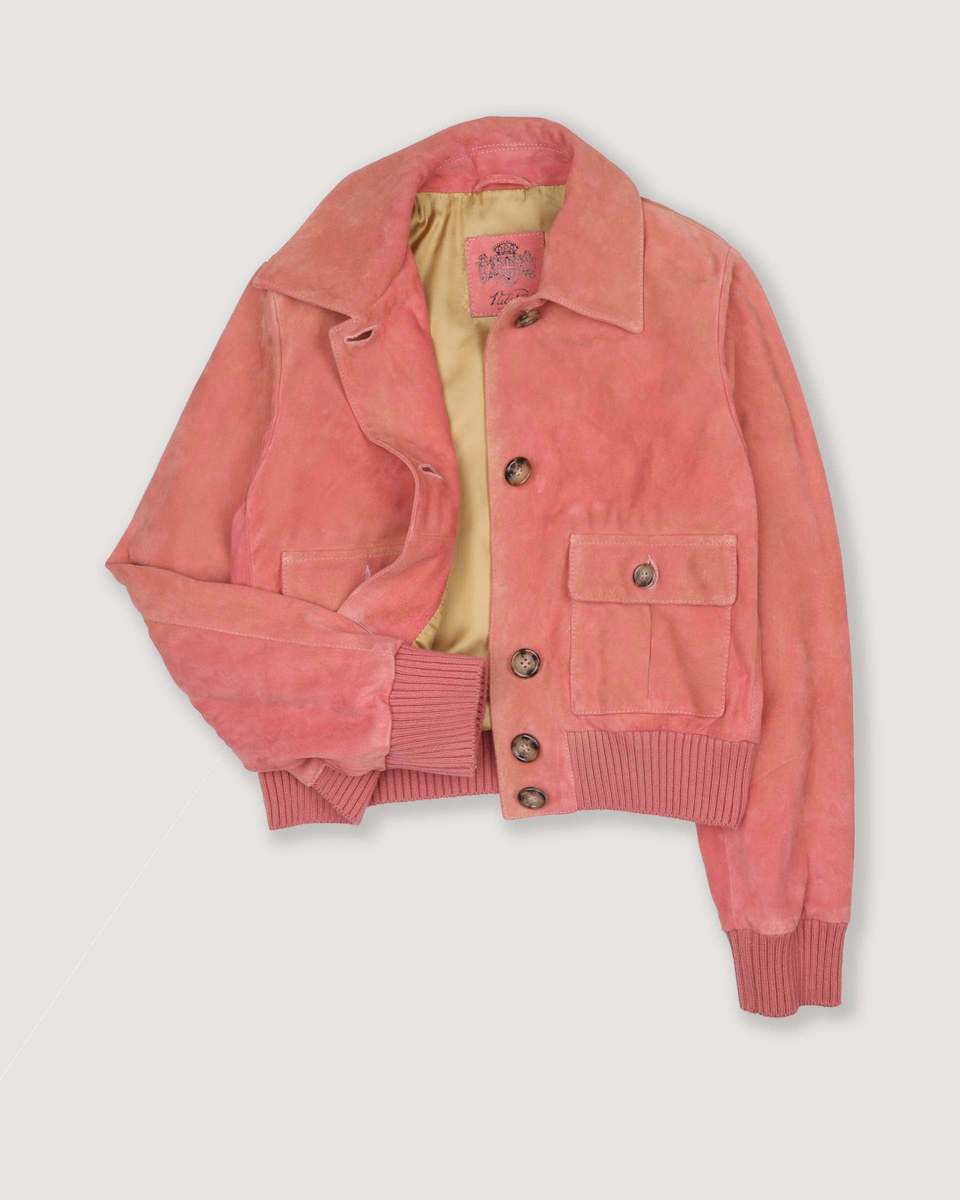 DONNA-VALSTARINO CROPPED CON BOTTONI IN LIGHT SUEDE SOLARIZZATO, BORDI FONDO E POLSI IN MAGLIA, FODERATO - Chili