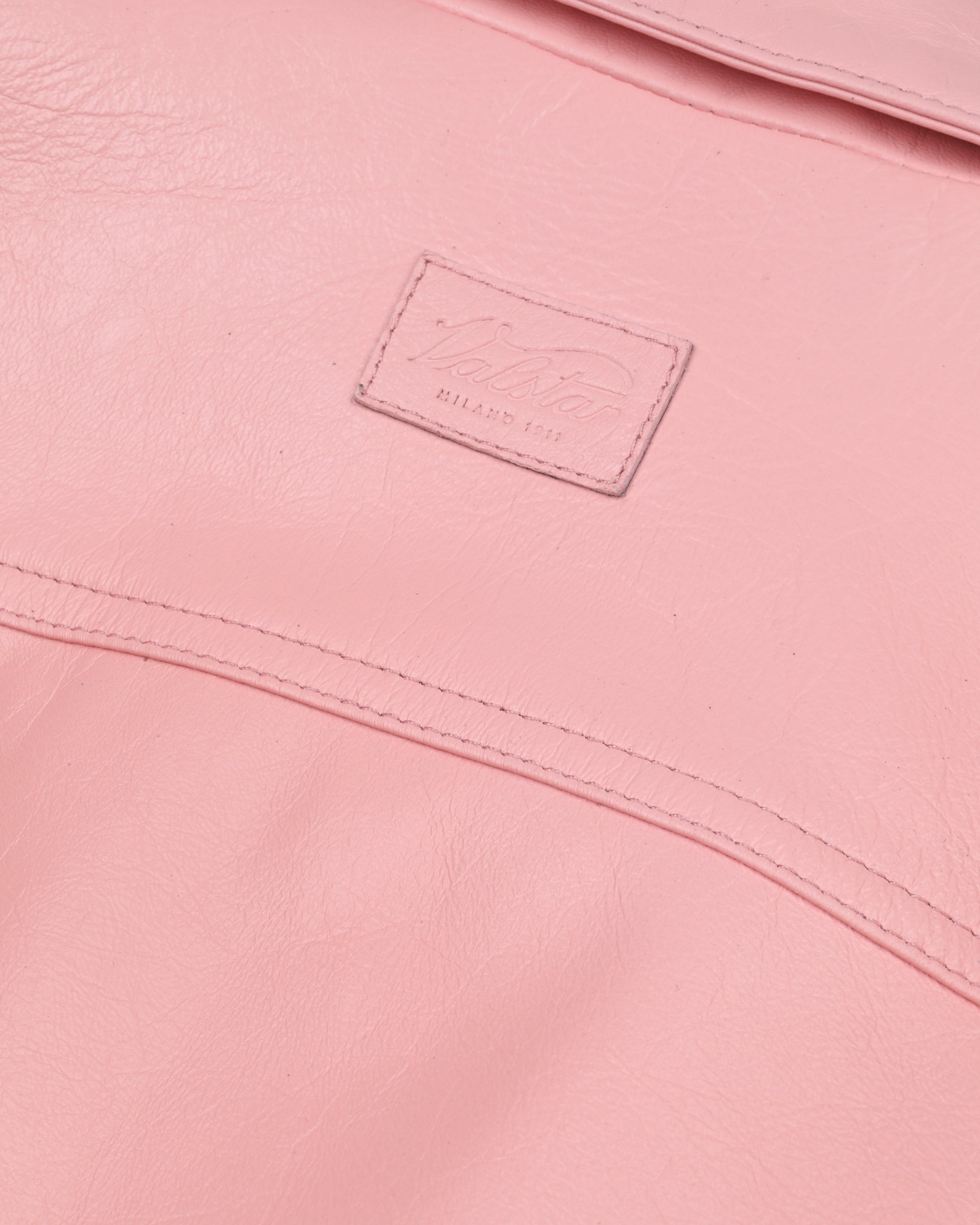 Giubbotto trucker in pelle verniciata, foderato. Rosa - Rosa shrimp