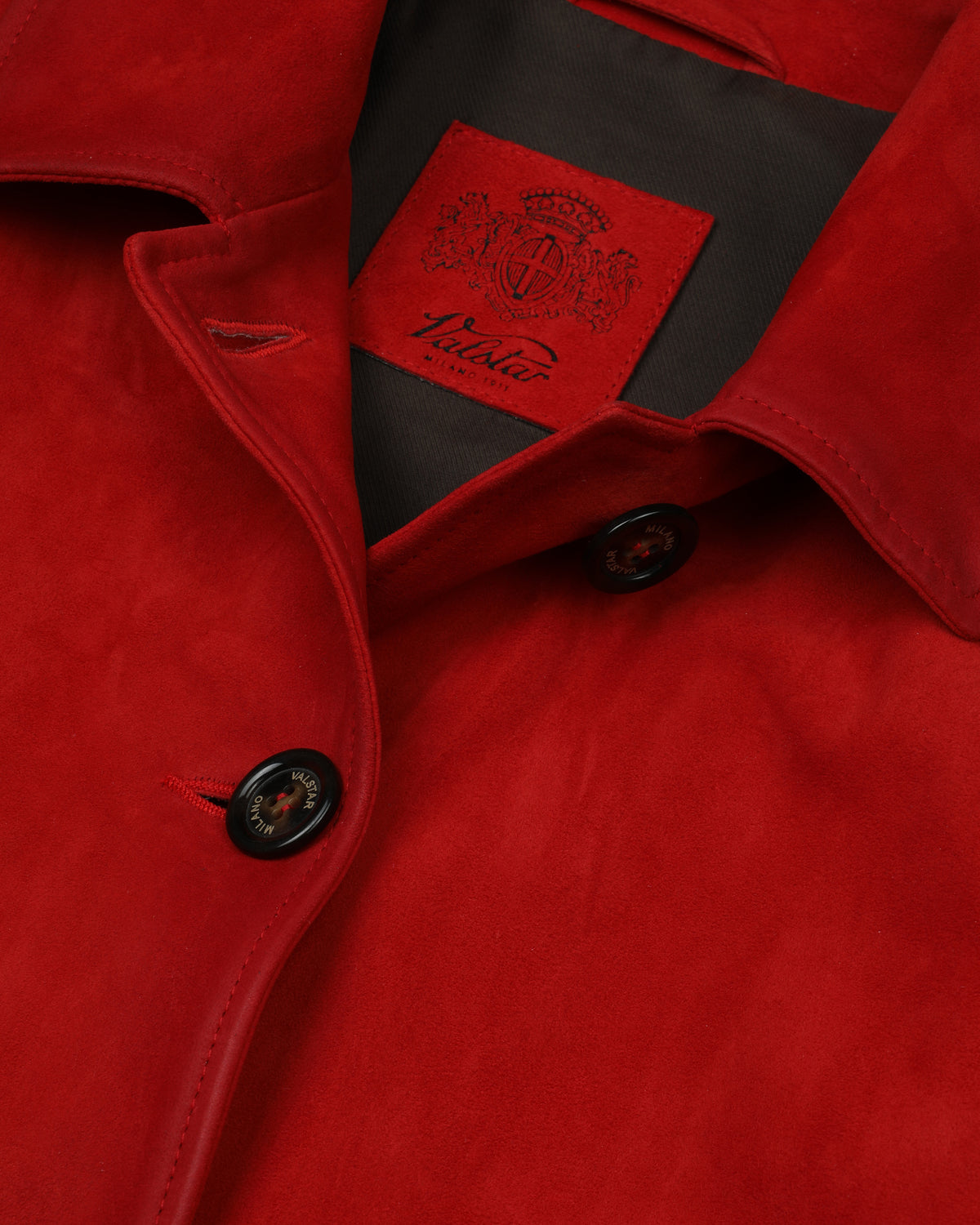 Trench in light suede effetto vintage, foderato. Rosso - Red