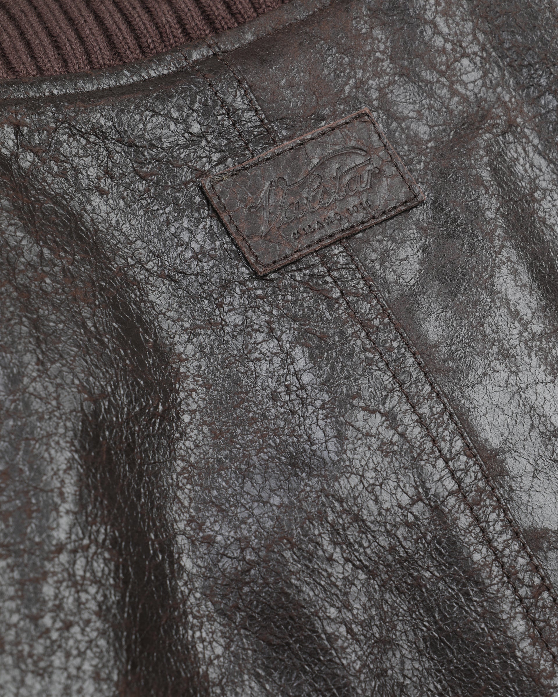 Giubbotto bomber oversize in nappa crackle effetto vintage, foderato. Marrone - Brown