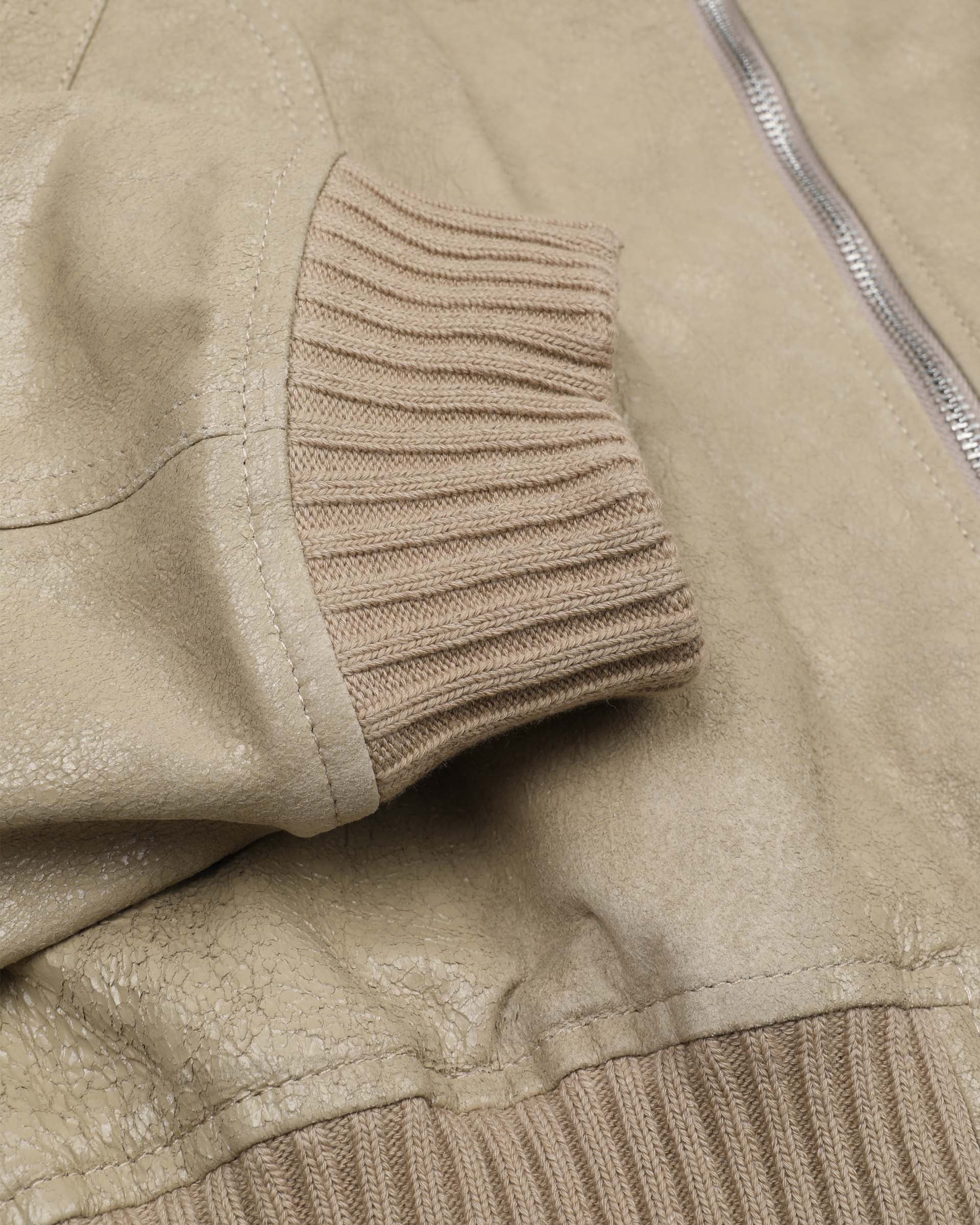 Giubbotto bomber oversize in nappa crackle effetto vintage, foderato. Beige - Sabbia