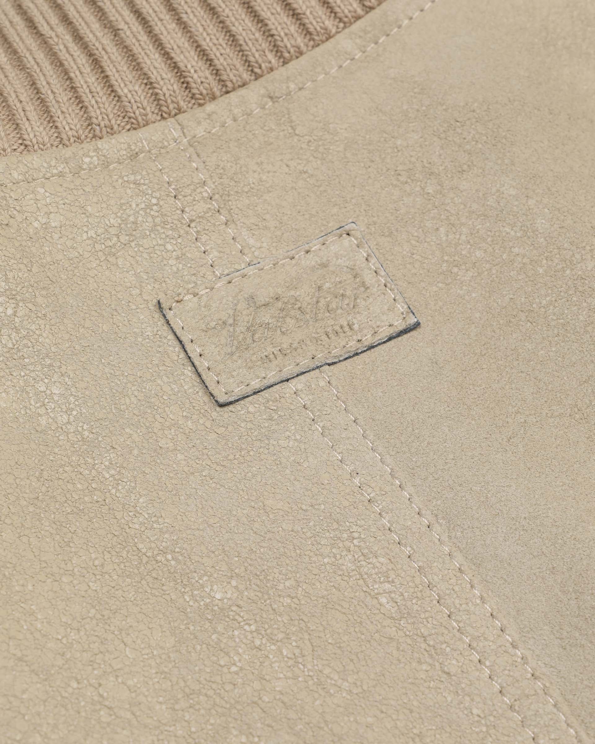 Giubbotto bomber oversize in nappa crackle effetto vintage, foderato. Beige - Sabbia