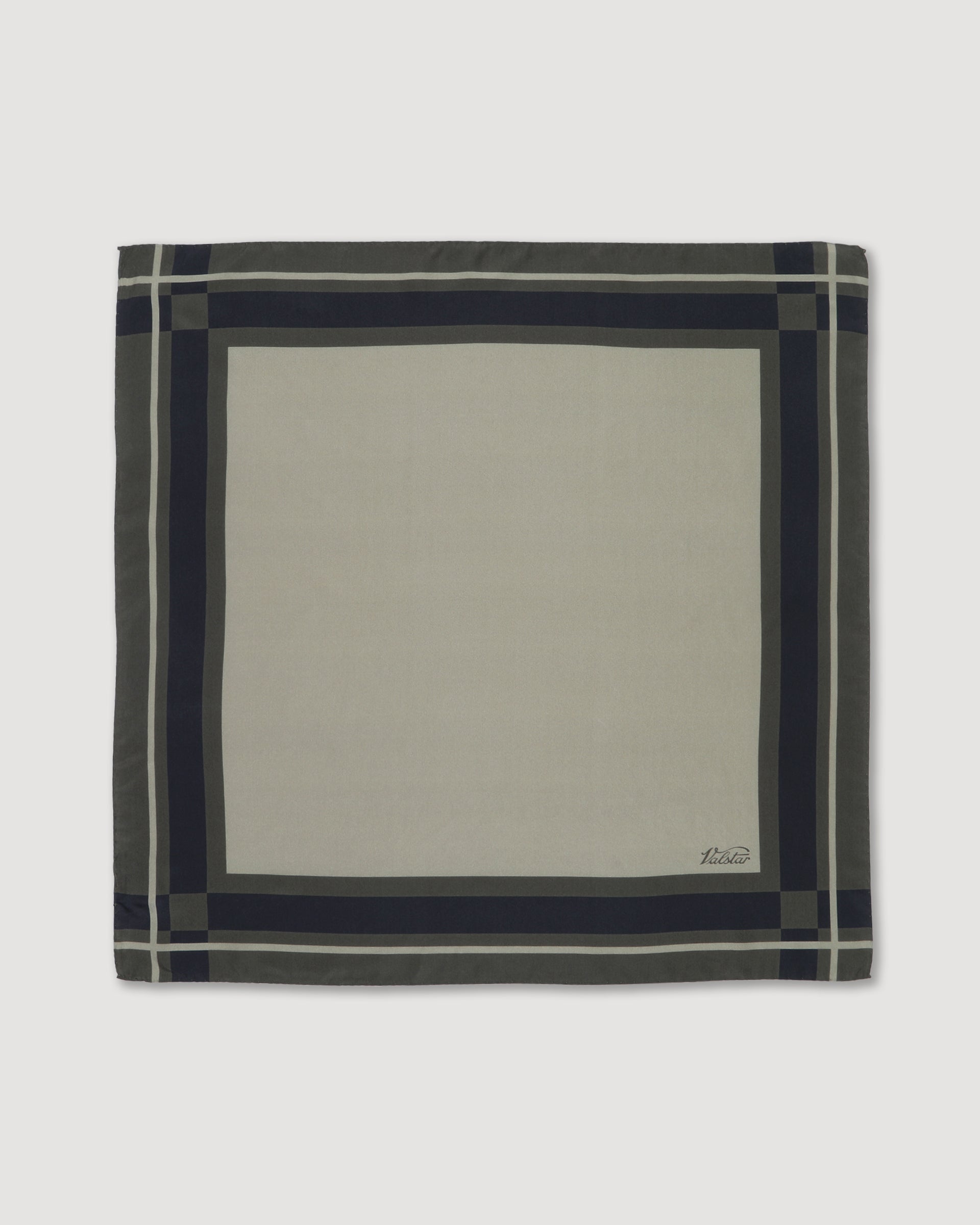 UNISEX-BANDANA STAMPATA FONDO UNITO CON BORDO DISEGNATO IN SETA - Verde militare