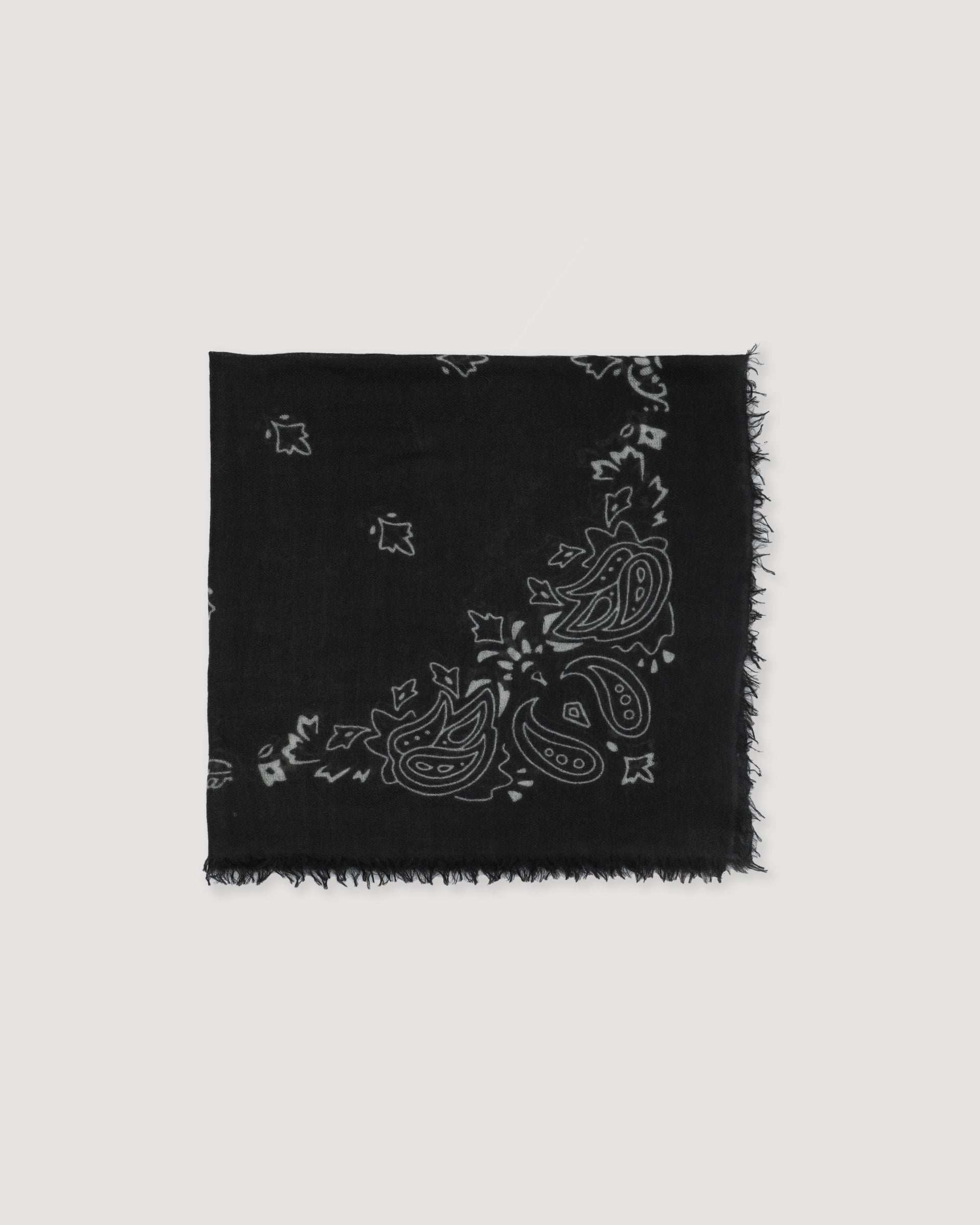 UNISEX-BANDANA STAMPATA IN CASHMERE - Antracite