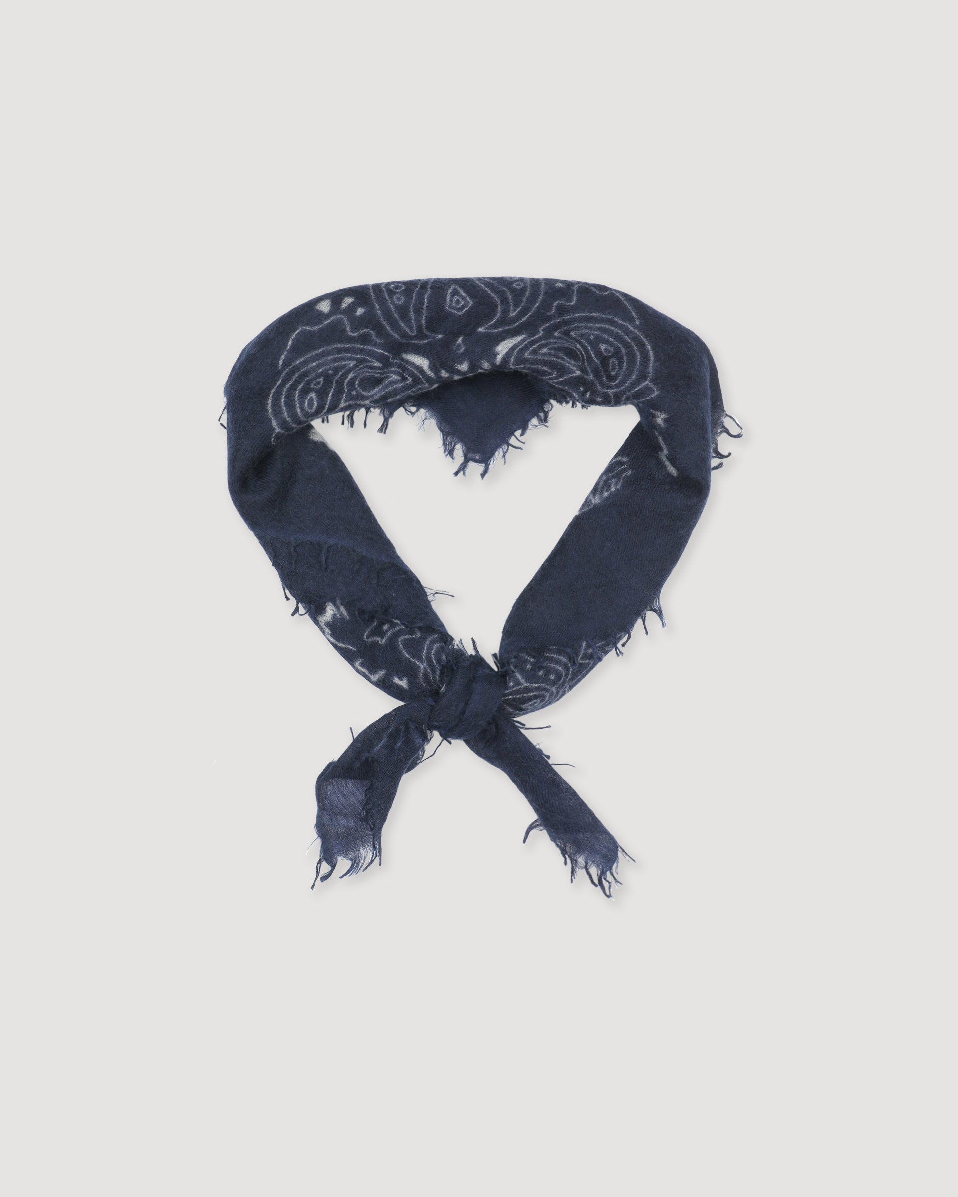 UNISEX-BANDANA STAMPATA IN CASHMERE - Navy