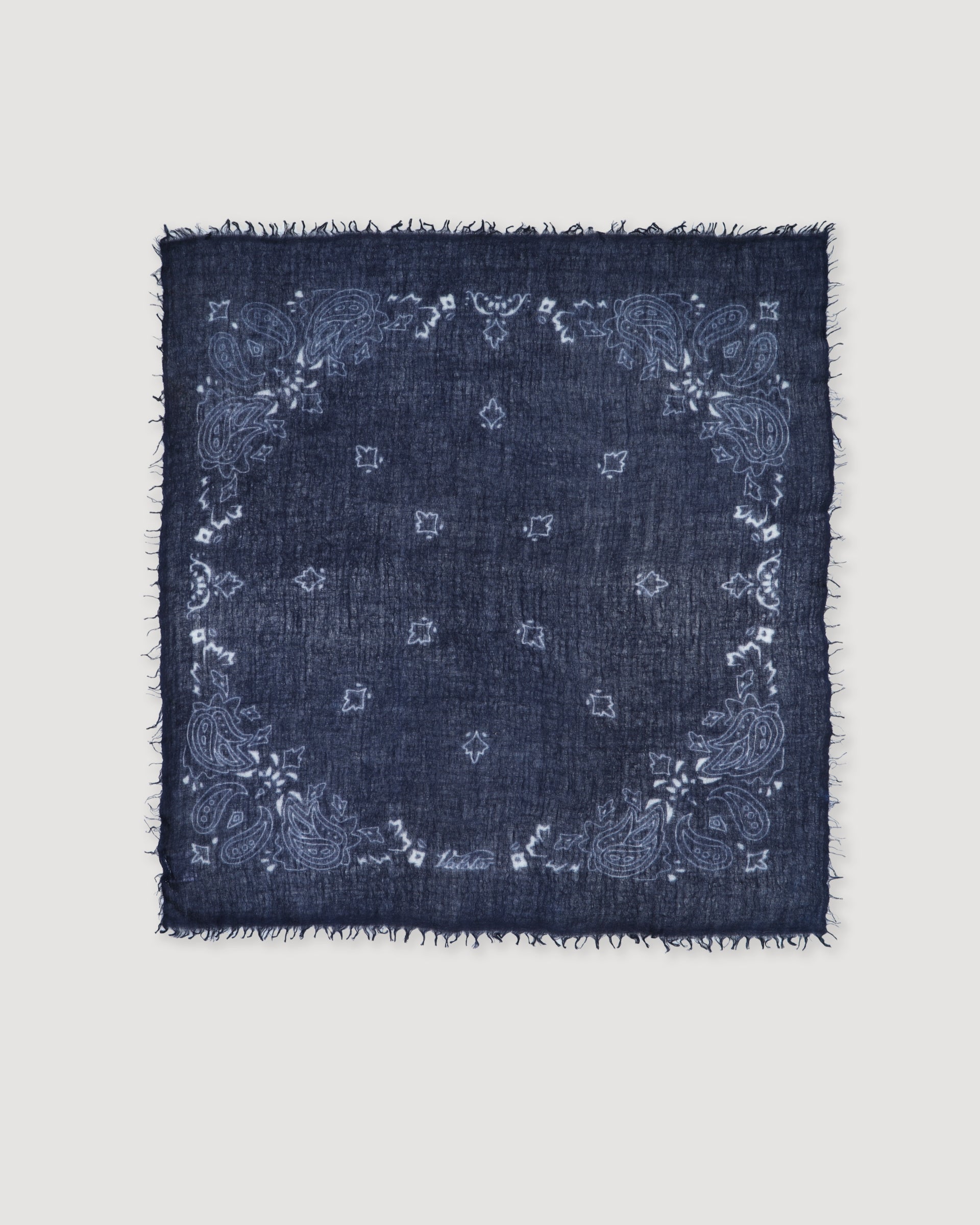 UNISEX-BANDANA STAMPATA IN CASHMERE - Navy