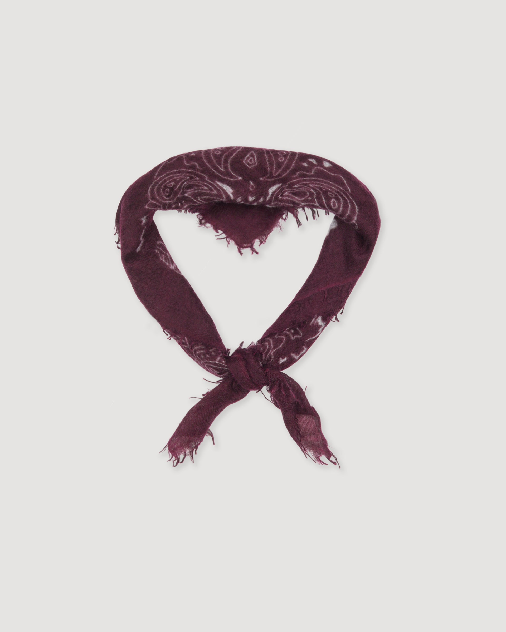 UNISEX-BANDANA STAMPATA IN CASHMERE - Bordeaux