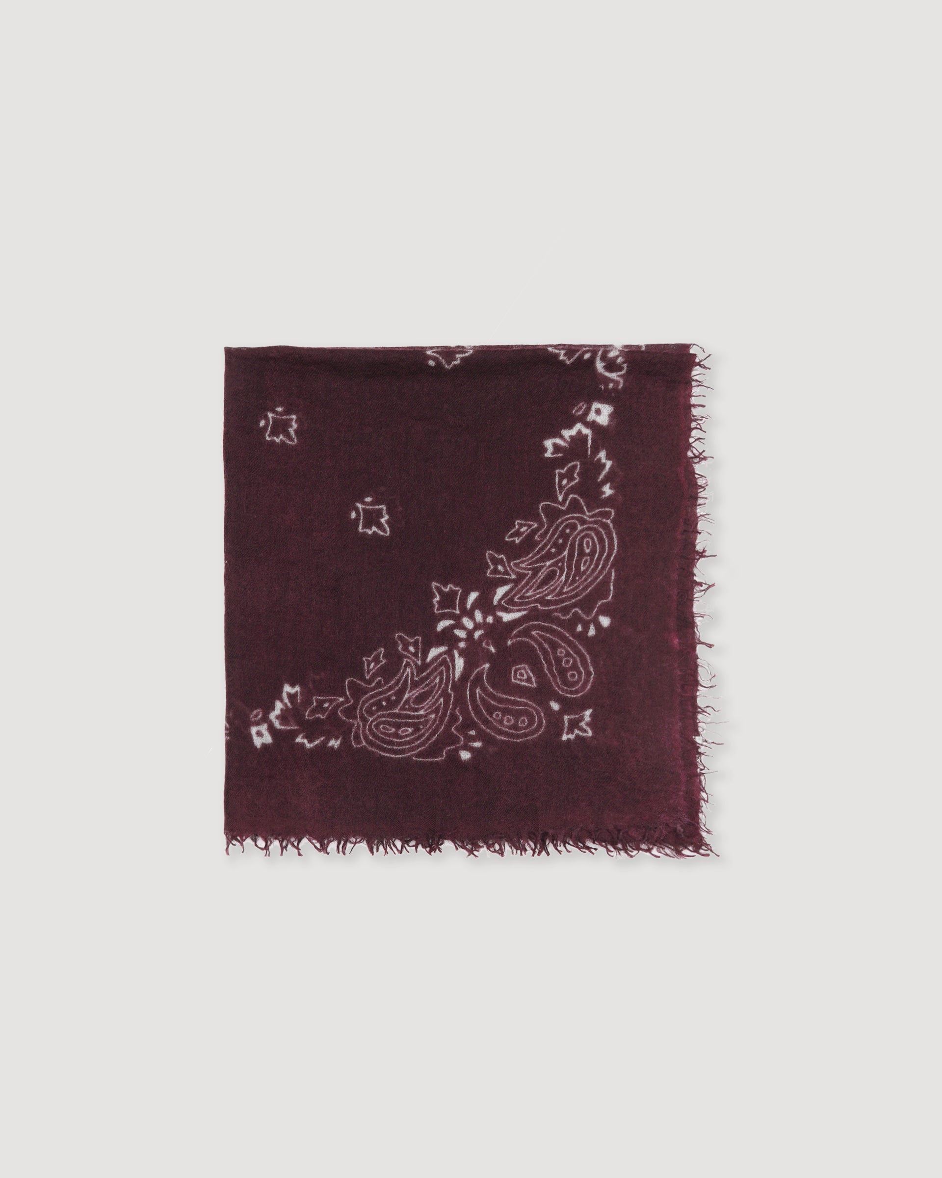 UNISEX-BANDANA STAMPATA IN CASHMERE - Bordeaux