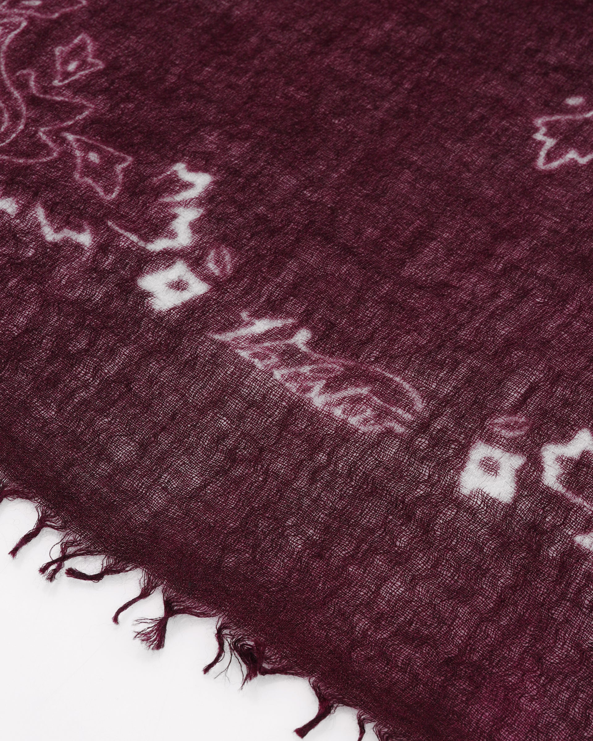 UNISEX-BANDANA STAMPATA IN CASHMERE - Bordeaux