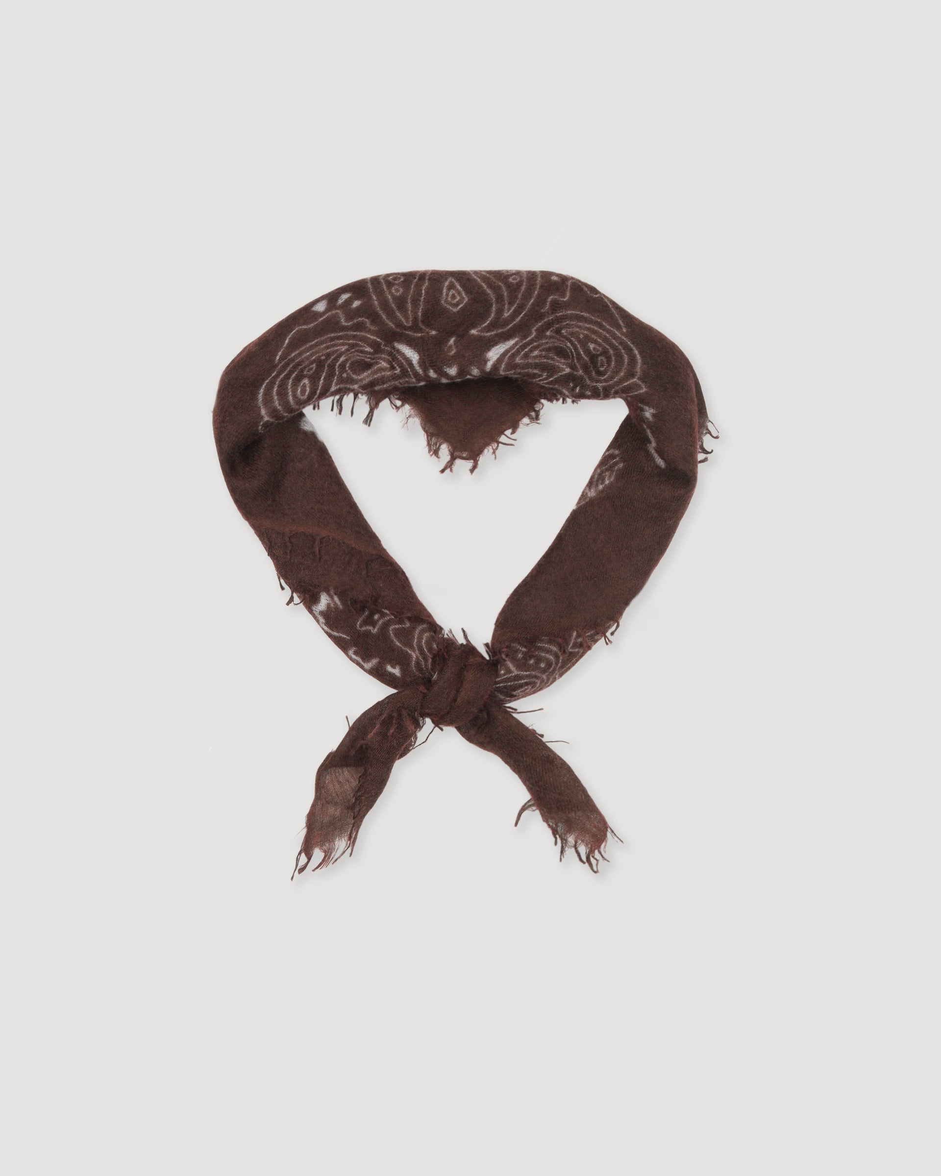 UNISEX-BANDANA STAMPATA IN CASHMERE - Marrone
