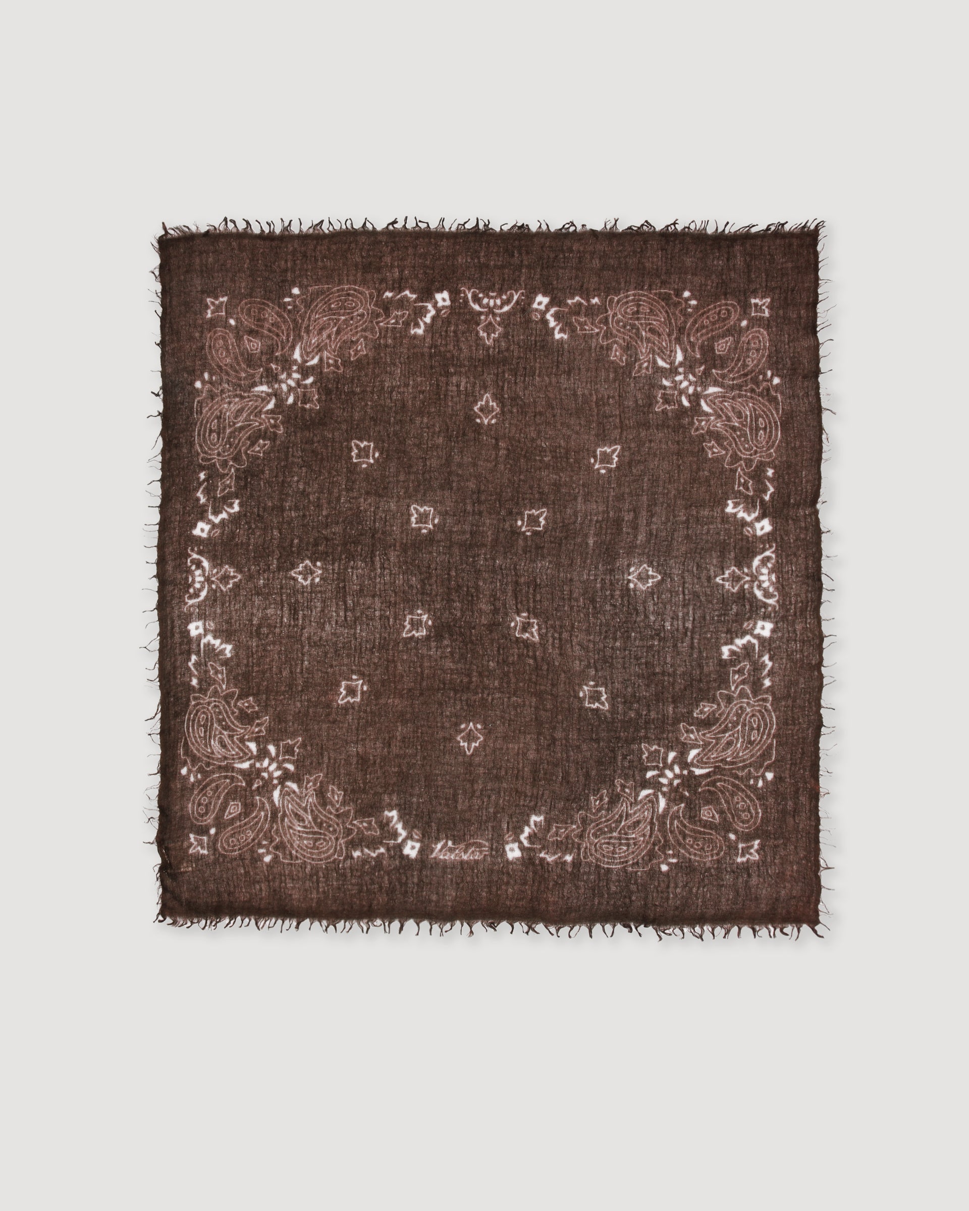 UNISEX-BANDANA STAMPATA IN CASHMERE - Marrone