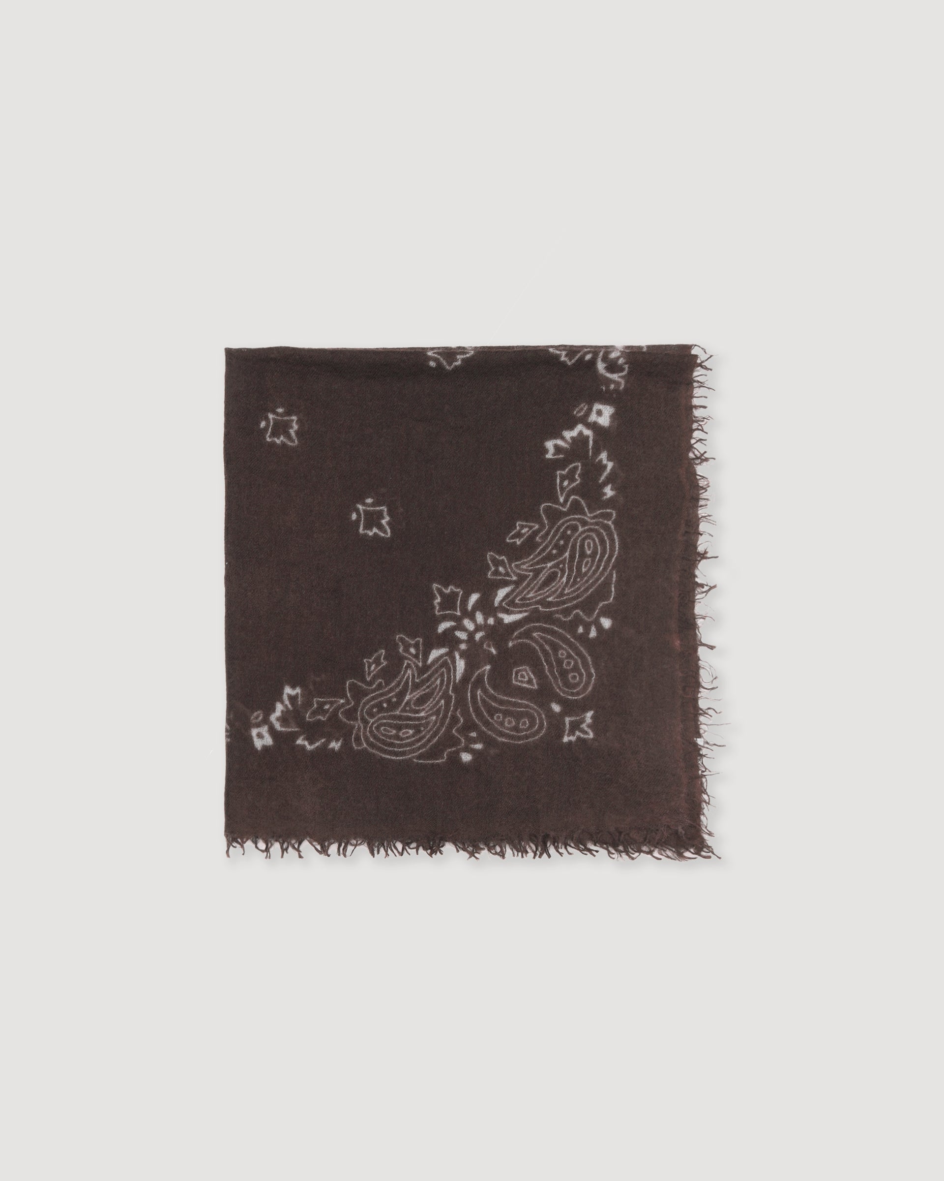 UNISEX-BANDANA STAMPATA IN CASHMERE - Marrone