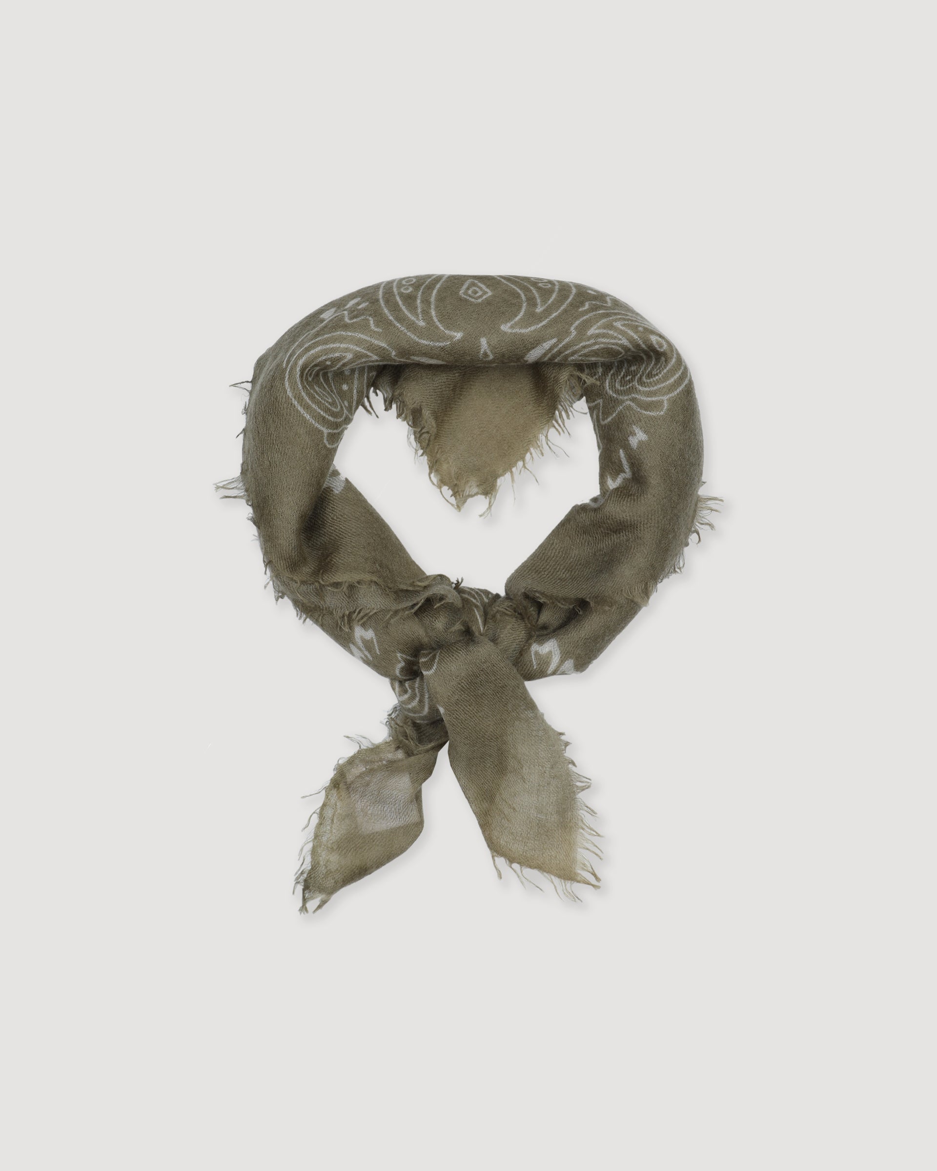 UNISEX-BANDANA STAMPATA IN CASHMERE - Militare
